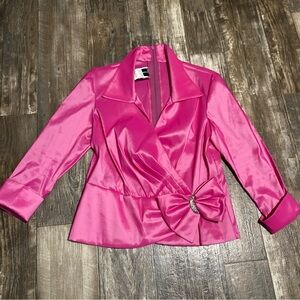 Tadashi Shoji Fuchsia Blazer with Bow Accent